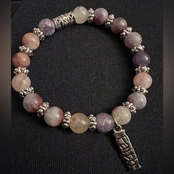 AAA+ Dreamy Natural Gemstone Amethyst with Cross Charm. - Picture 7 of 10